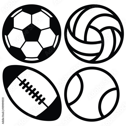 set of soccer balls