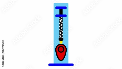Seamless Cam and follower mechanism animation. Other name: Camshaft system, Valve actuating or Reciprocating cam mechanism. Mechanism for converting circular motion into reciprocating linear motion.