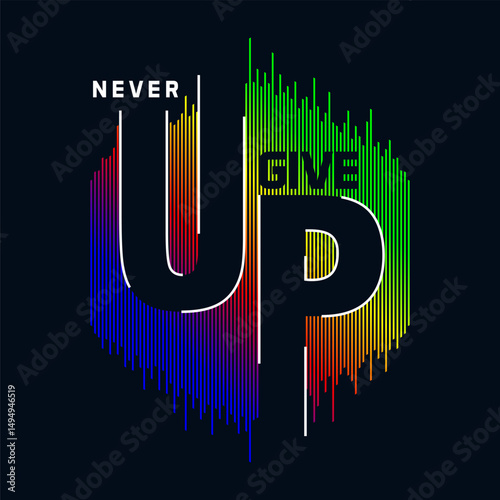 never give up stylish vintage quote
