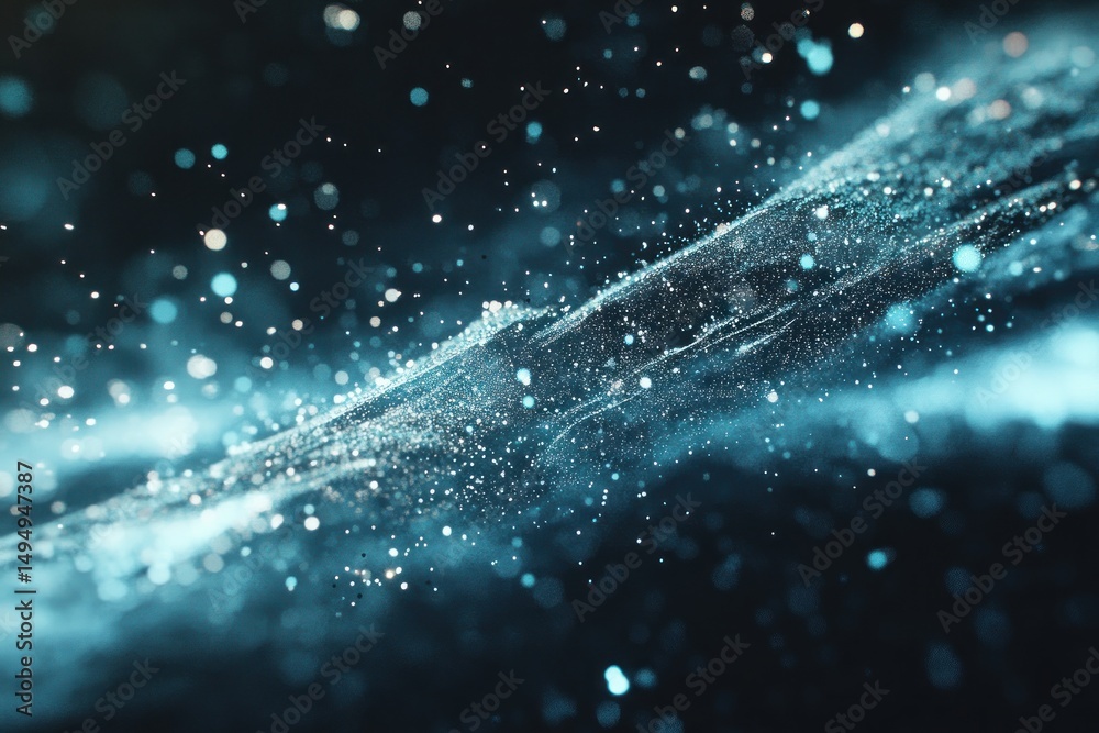 Abstract teal particle background