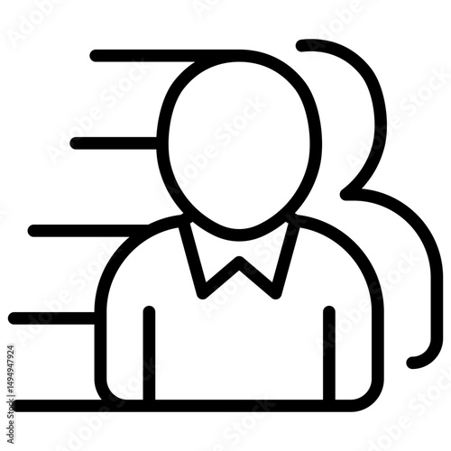 Agility - Outline Icon - person with speed lines indicating fast decision-making and leadership in business acceleration