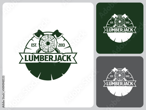 vector logo lumberjack
