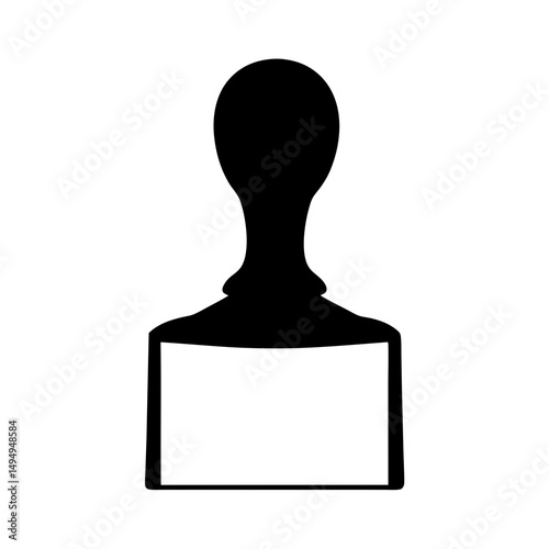Black silhouette of an office stamp for authorization and verification purposes