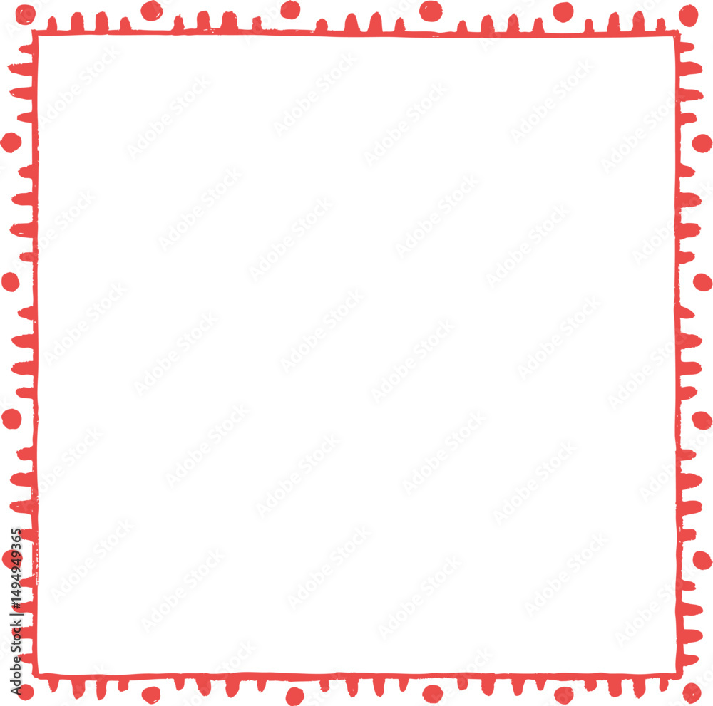 赤いエスニック風ドットフレーム Adobe Illustrator Artwork