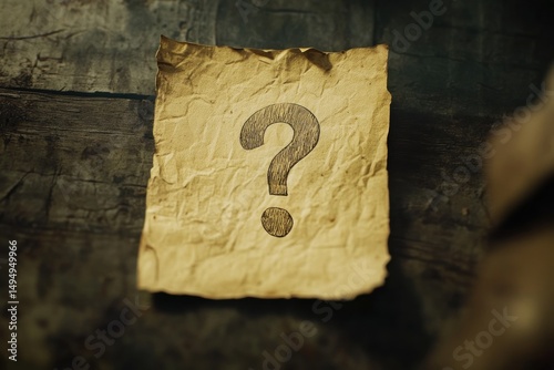 Obraz na płótnie Question mark on aged paper w salonie