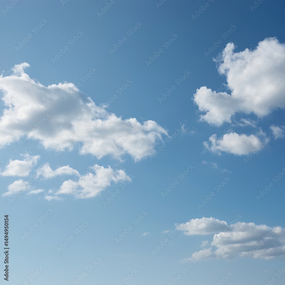 Fototapeta premium Fluffy white clouds in a blue sky