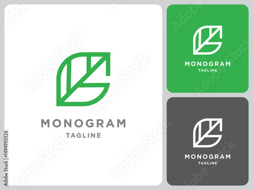 G leaf logo vector design