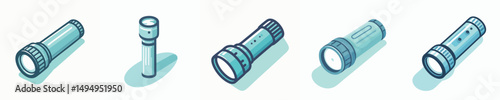 Modern Vector Flashlight Icon – Flat Style Emergency Torch Design
