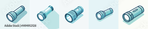 Modern Vector Flashlight Icon – Flat Style Emergency Torch Design