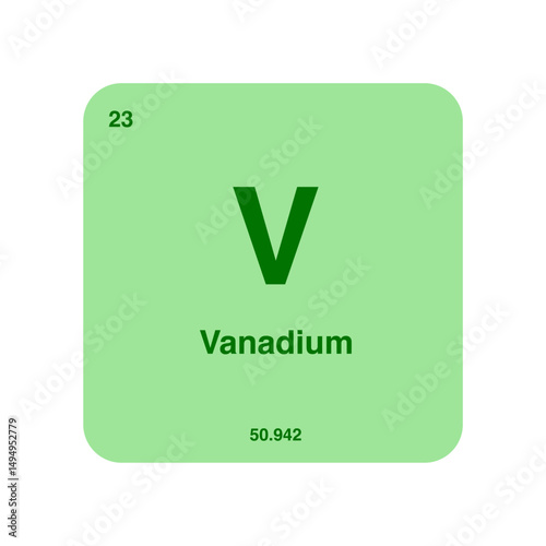 vanadium periodic vector isolated on transparent background