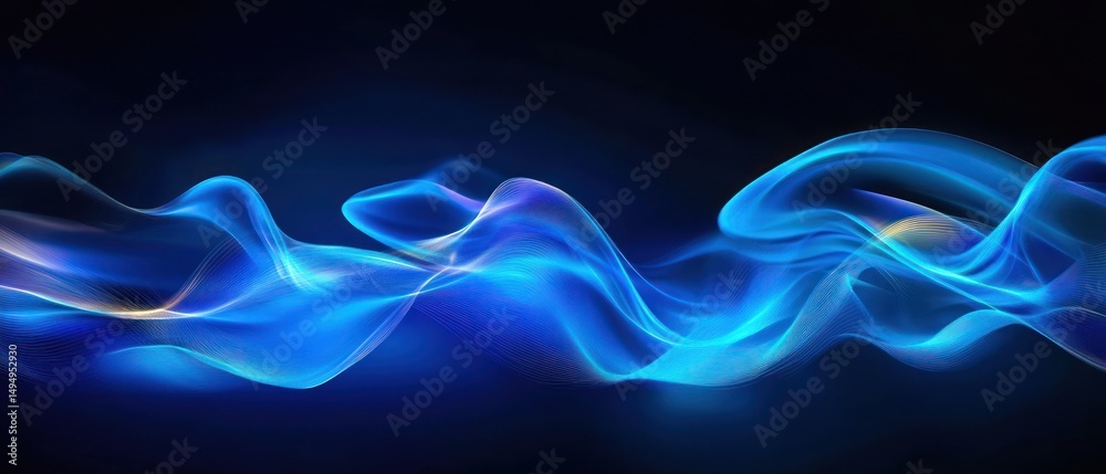 Abstract blue wave lines