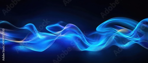 Obraz na płótnie Abstract blue wave lines w salonie