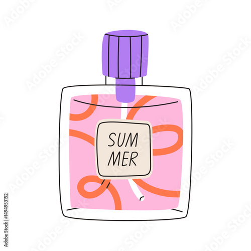 Colorful summer perfume bottle