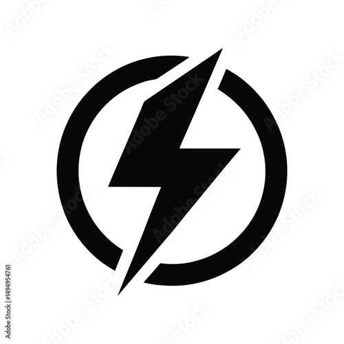 Fast Speed Power Energy Electric Bolt Flash Icon Symbol