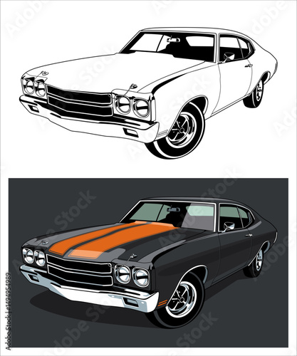 1970 Dark Grey Muscle Car Legend