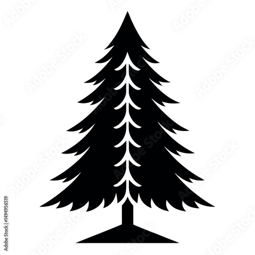 Set of green Christmas pine and fir tree vectors for holiday season illustration