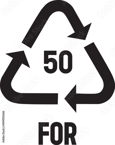 wood recycling symbol for code 50 close-up eco-friendly sustainable forest waste management environmental concept
