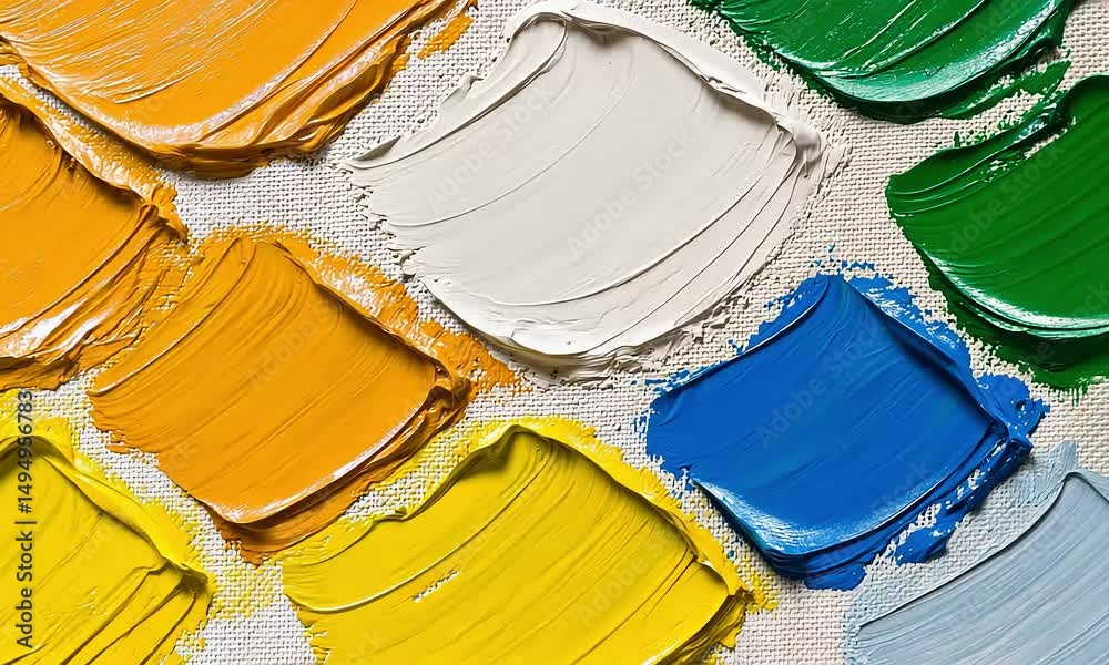 Colorful paint palette close up
