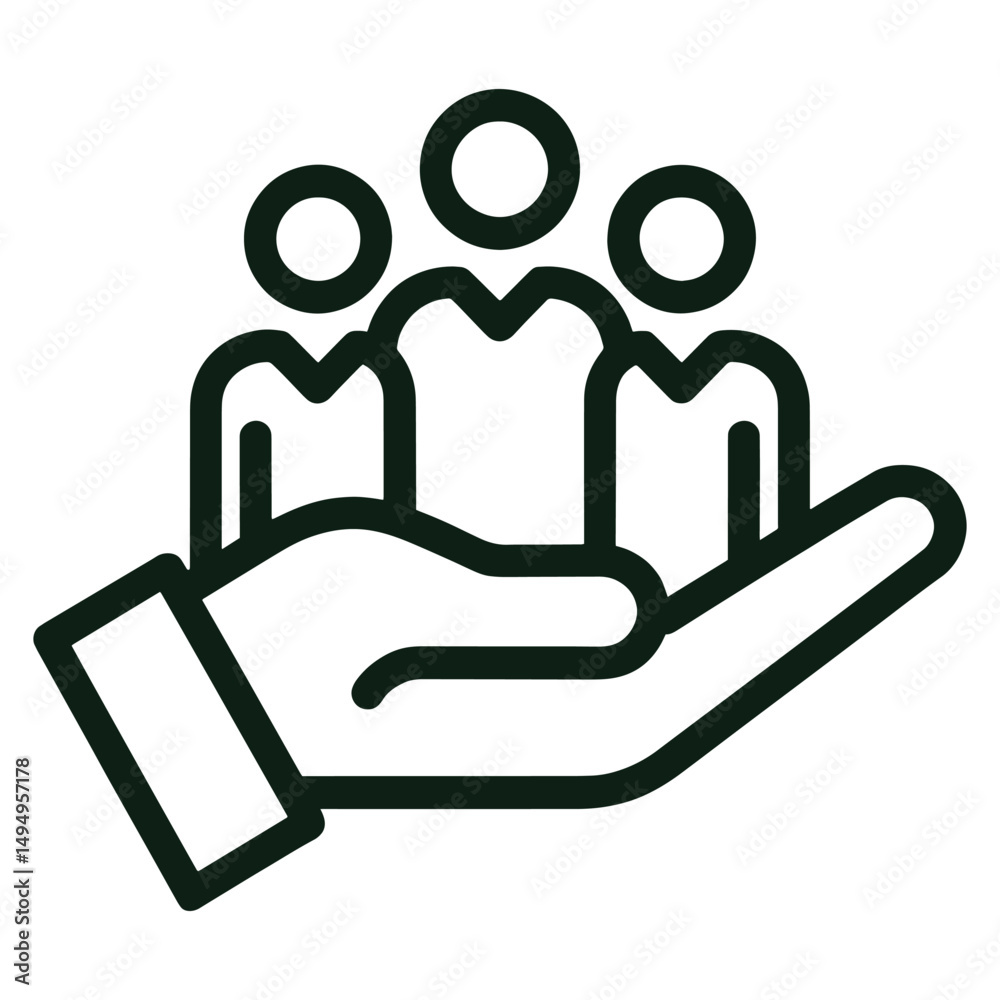 Community Support Icon Hand Holding People