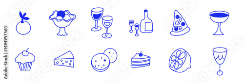 Vector logo design template and graphic elements for advertising, branding, posters and banners, funny cartoon illustrations, prints and stickers, brunch cafe , bakery and coffee shops concepts