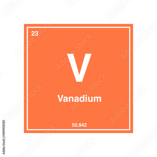 vanadium periodic vector isolated on transparent background