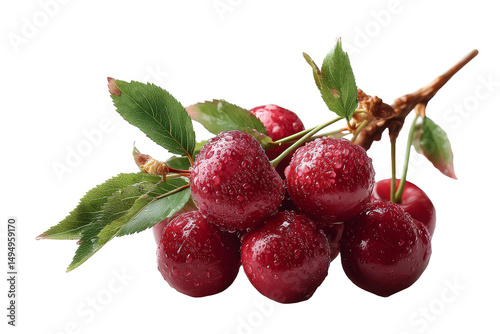 Wallpaper Mural [Transparent Background PNG]Fresh Cherries with Water Droplets Torontodigital.ca