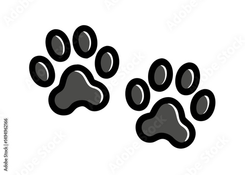 dog paw prints vector icon 