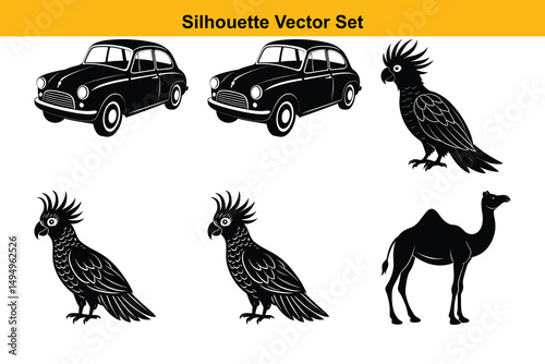Vector silhouette set high quality design
