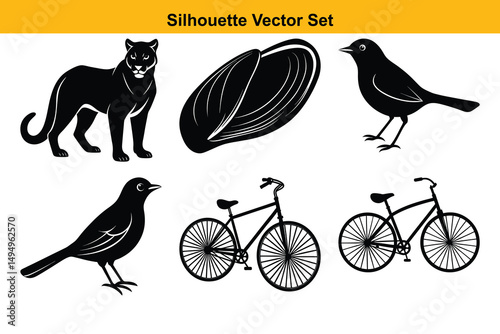 Vector silhouette set high quality design