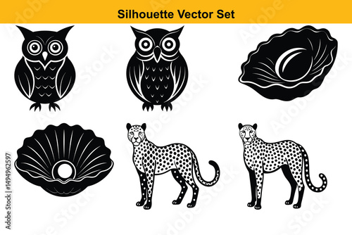 Vector silhouette set high quality design