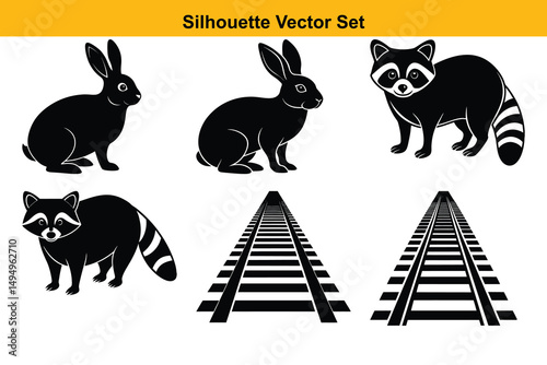 Vector silhouette set high quality design