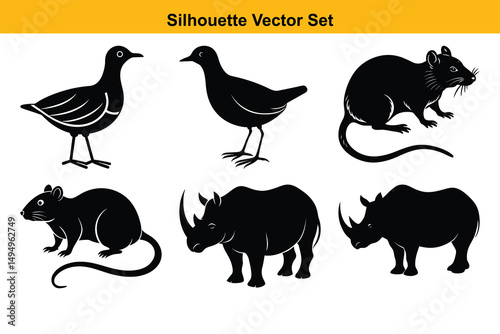 Vector silhouette set high quality design