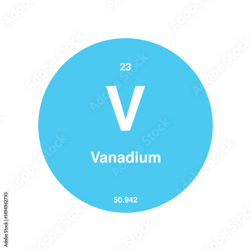 vanadium periodic vector isolated on transparent background