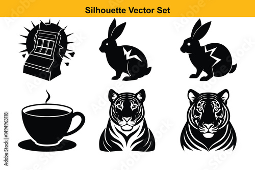 Vector silhouette set high quality design