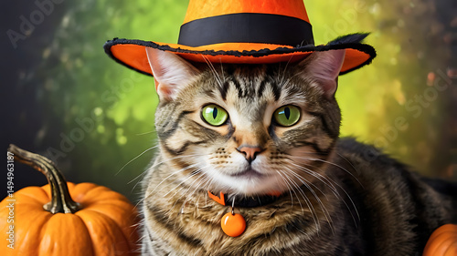 Cute Cat in Halloween Costume