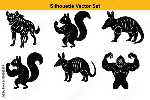 Vector silhouette set high quality design