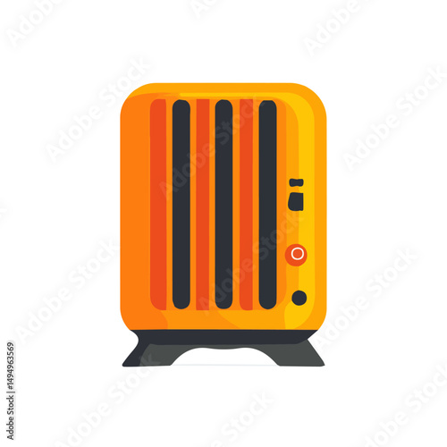 My Simple flat 2D illustration of a space heater isolated on a transparent background, vector, flat design, animation design, simple flat 2D icon, clipart