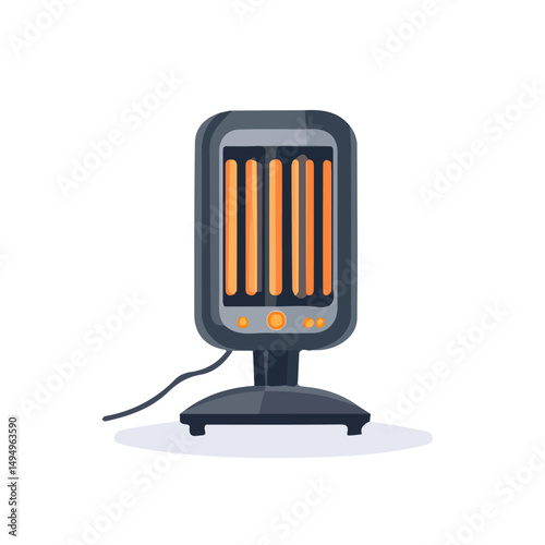 My Simple flat 2D illustration of a space heater isolated on a transparent background, vector, flat design, animation design, simple flat 2D icon, clipart
