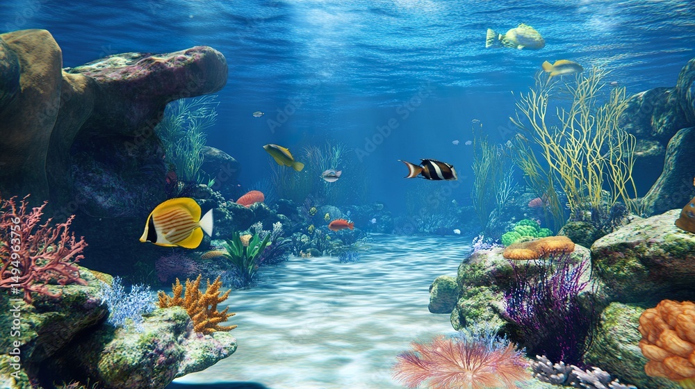 Fototapeta premium coral reef and fishes