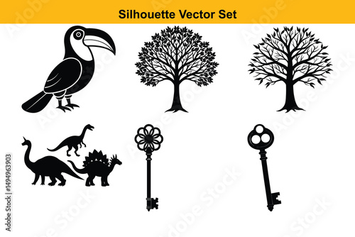 Vector silhouette set high quality design