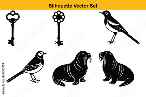 Vector silhouette set high quality design