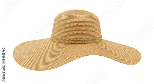 Foto Isolated Wide Brim Sun Hat with Braided Cord