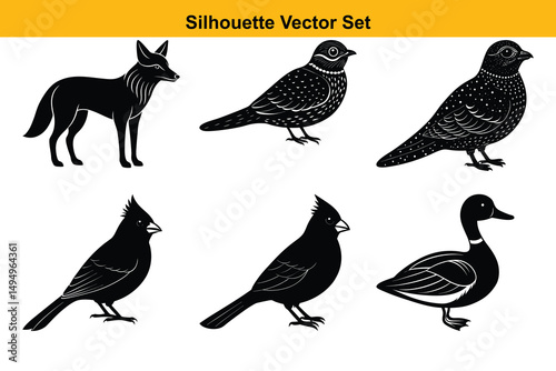 Vector silhouette set high quality design