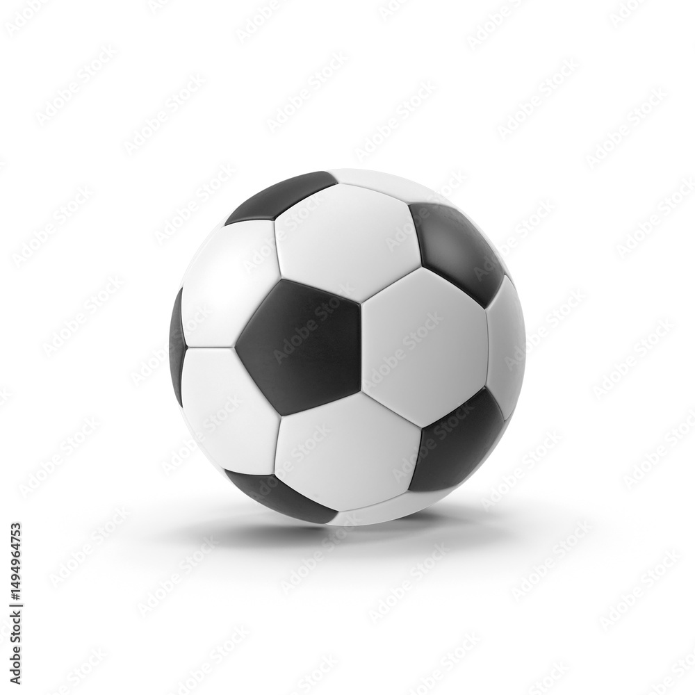 Fototapeta premium Black Soccer Ball Isolated on White Background