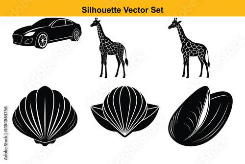Vector silhouette set high quality design