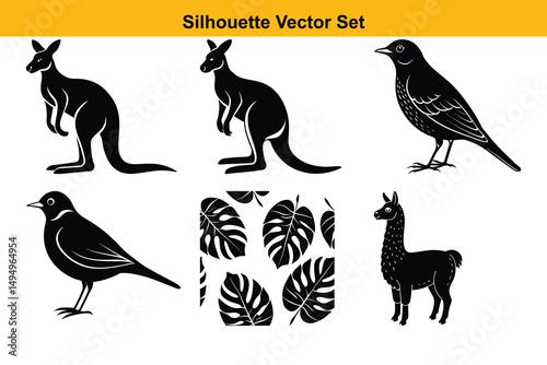 Vector silhouette set high quality design