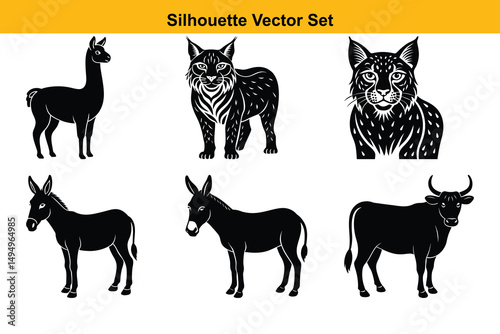Vector silhouette set high quality design