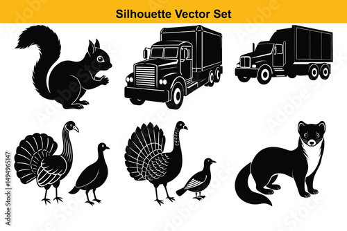 Vector silhouette set high quality design