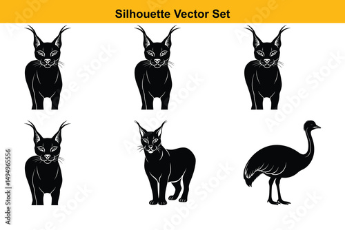 Vector silhouette set high quality design