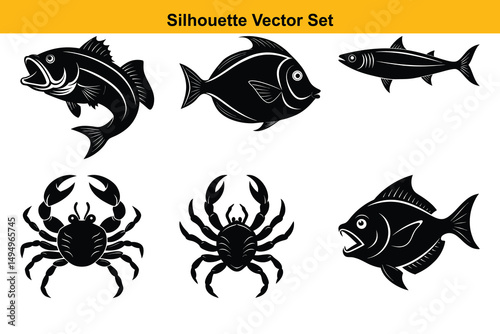 Vector silhouette set high quality design